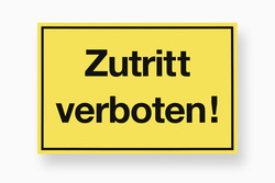 Schild Zutritt verboten! 300x200 mm, Kunststoff, gelb