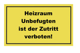 Schild Heizraum 300x200 mm, Kunststoff, gelb