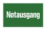 Schild Notausgang 250x150 mm, Kunststoff, grün