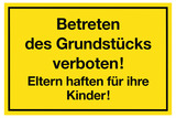 Schild Betreten verboten 400x250 mm, Kunststoff, gelb