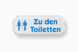 3-D Schild Zu den Toiletten 107x40 mm, KS, selbstklebend
