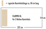Kaminholzregal GRAU Flammo XL mit Rückwand, 237x114x203 cm