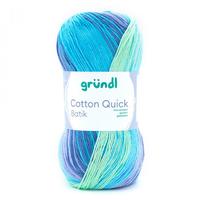 Cotton Quick Batik hellblau- violett-apfelgrün 100 g