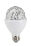LED RGB Lampe, rotierend, IP20 3W, E27, ca. Ø 8 x H 13 cm