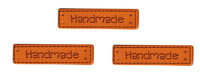 Kunstleder Labels - 'Handmade' ,4x1cm,SB-Btl 3St.