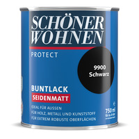 Protect Buntlack seidenmatt Sc hwarz 0,75 L