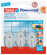 tesa Powerstrips Mini-Hakenclassic chrom