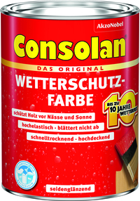 Consolan Wetterschutz-Farbe schwedenrot 2,5 L