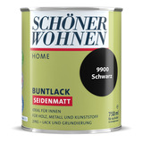 Home Buntlack seidenmatt Schwa rz 0,75 L