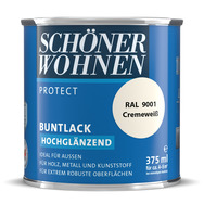 Protect Buntlack hochglänzend Cremeweiß RAL 9001 0,375 L