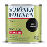 Home Buntlack seidenmatt Schwa rz 0,375 L