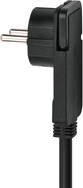 Comfort-Line Steckdosenl. 6-f. schwarz 2m mit Flachstecker