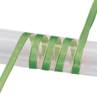 Drahtband Rips mit Steppstreif en grün 10 mm