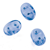 Glasperlen Superduo blau tran sparent 4 x 2 mm 10 g