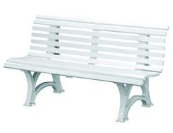 Gartenbank Helgoland, 3-Sitzer Kunststoff, weiß, 150x67x80 cm