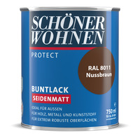 Protect Buntlack seidenmatt Nu ssbraun RAL 8011 0,75 L