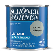Protect Buntlack hochglänzend Silbergrau RAL 7001 0,375 L