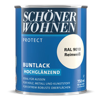 Protect Buntlack hochglänzend Reinweiß RAL 9010 0,75 L