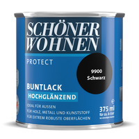 Protect Buntlack hochglänzend Schwarz 0,375 L