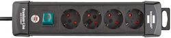 Premium-Line 4fach schwarz 1,8m H05VV-F3G1,5 mit Schalter