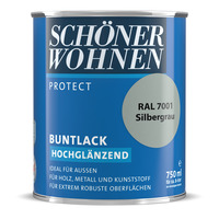 Protect Buntlack hochglänzend Silbergrau RAL 7001 0,75 L
