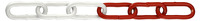 C-Gliederkette, Stahl galv.-vz 42,0 x 11,0 x 6,0 mm, rot-weiß